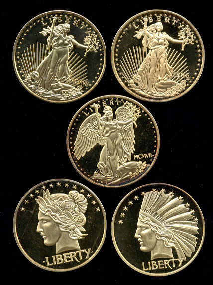 Augustus-St.-Gaudens-5-Coin-Patterns-Set