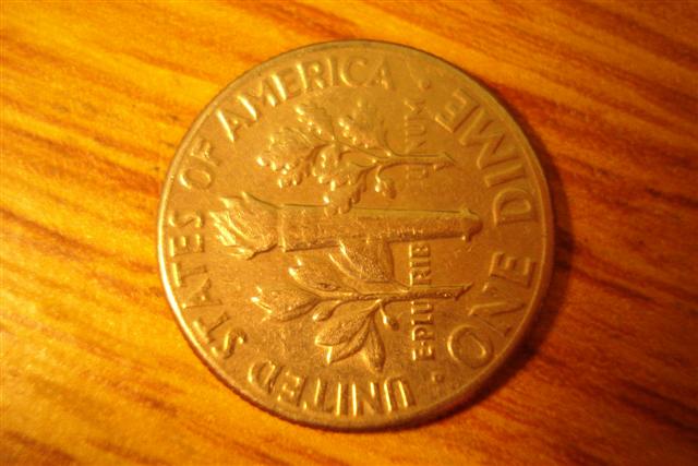 1974-D-Roosevelt-Dime,-Actually-Missing-Letters!