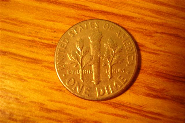 1974-D-Roosevelt-Dime,-Actually-Missing-Letters!
