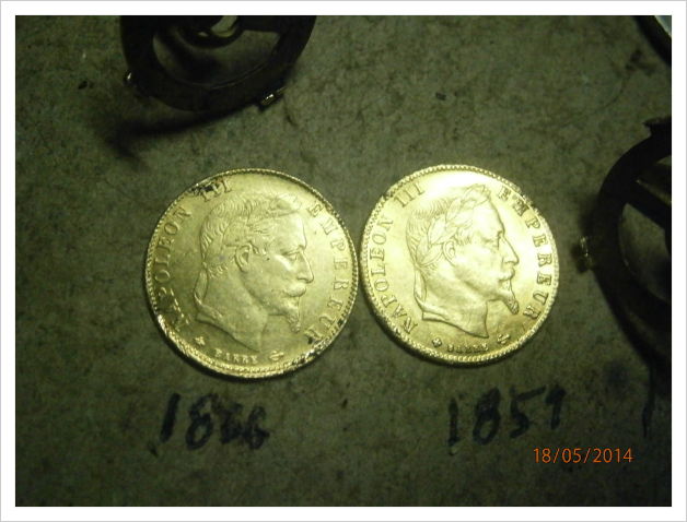 1866-And-1859--French-Franc