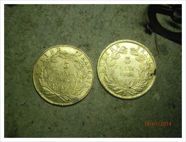 1866-And-1859--French-Franc
