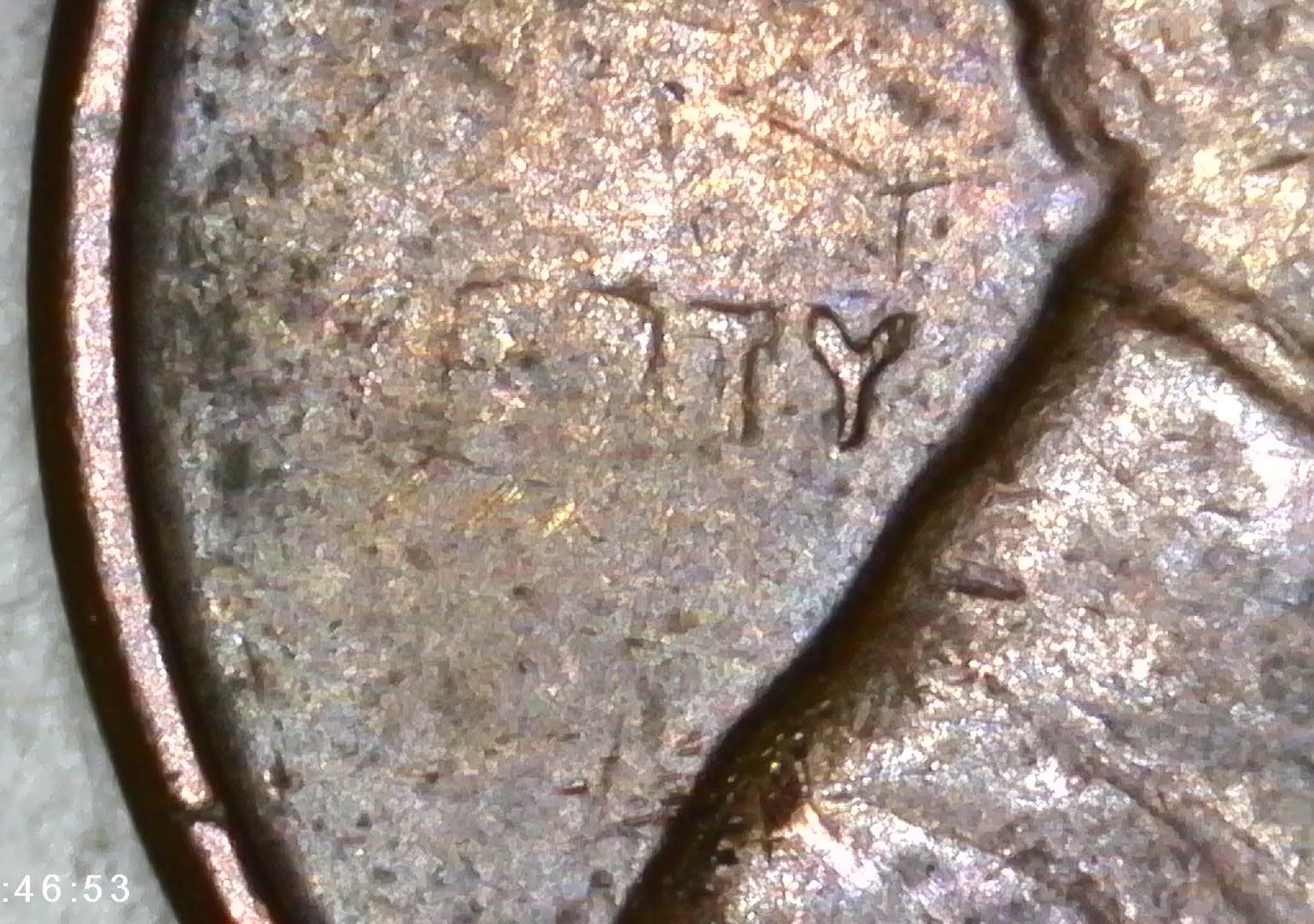 1971-D-Lincoln-Cent---Strick-Thru-Grease-Or-Weak-Die-Pressure?