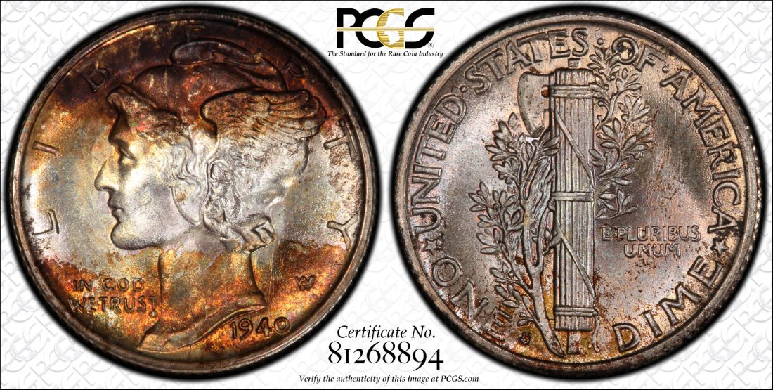 Toned-Mercury-Dimes;-My-Collection-And-Yours