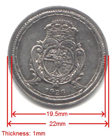 Unusual:-Spain-50-Centimos-1926-Non-Selected-Trial-Strike?