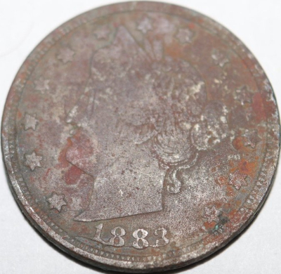 I-Dug-This-1883-V-Nickel-With-Cents-With-Die-Crack-On-Date