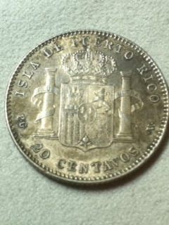 1895-Perto-Rican-20-Centavos-And-1896-40-Centavos