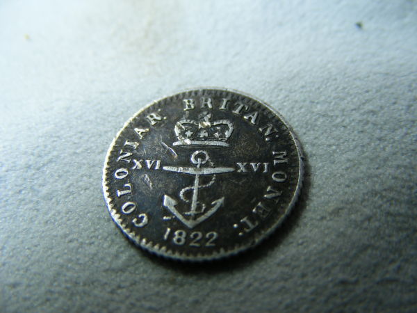 1822-Coloniar-Britain-Monet-Coin-|-Anchor-Money-1/16-Dollar