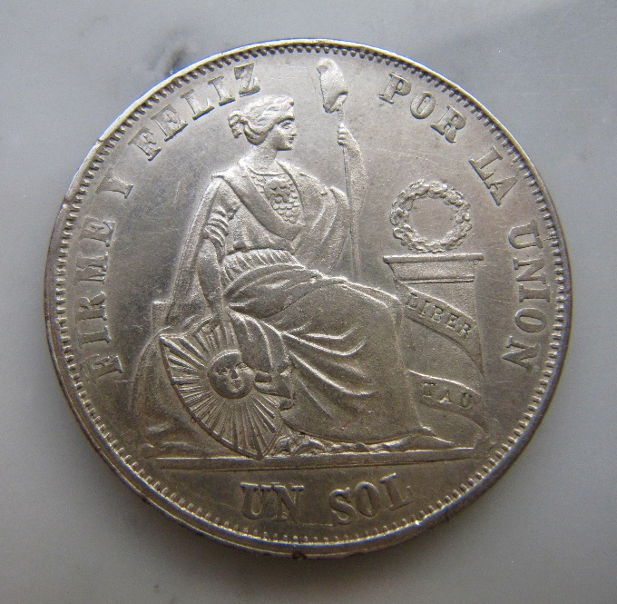 Peru-Silver-Sol-Of-The-Year-1864:-Scarce-&-Interesting-'Derteano'-Variety