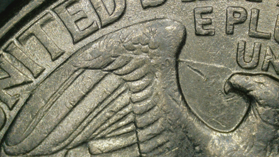 1996-P-Washington-Quarter-Spike-Head-With-Nice-Long-Die-Crack-On-Reverse