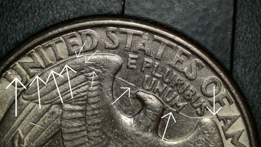 1996-P-Washington-Quarter-Spike-Head-With-Nice-Long-Die-Crack-On-Reverse