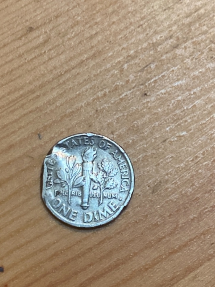 1994-D-Roosevelt-Dime-Bent-And-Folded-Over.