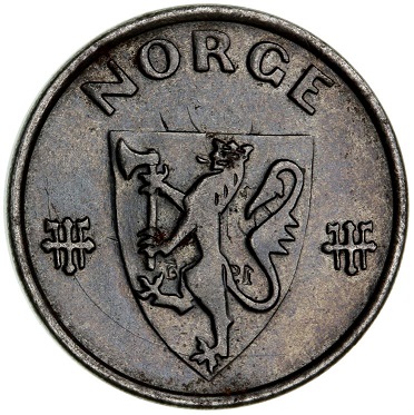 Norway-1-Ore--1940,-With-The-0-Overstamped-3-Times