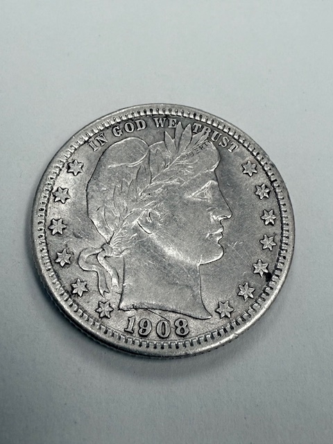 1908-Barber-Quarter-Planchet-Error-Before-Being-Struck-Up.