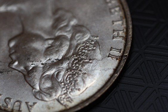 1966-Round-50-Cent-Lamination/Planchet-Flaw/Crack