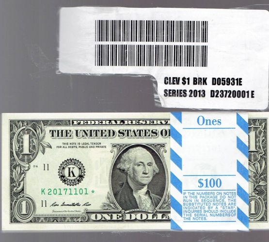 L/Vegas-Brick--1---Hot--Brick-Of-1000-Notes-With--100-Star-Notes-