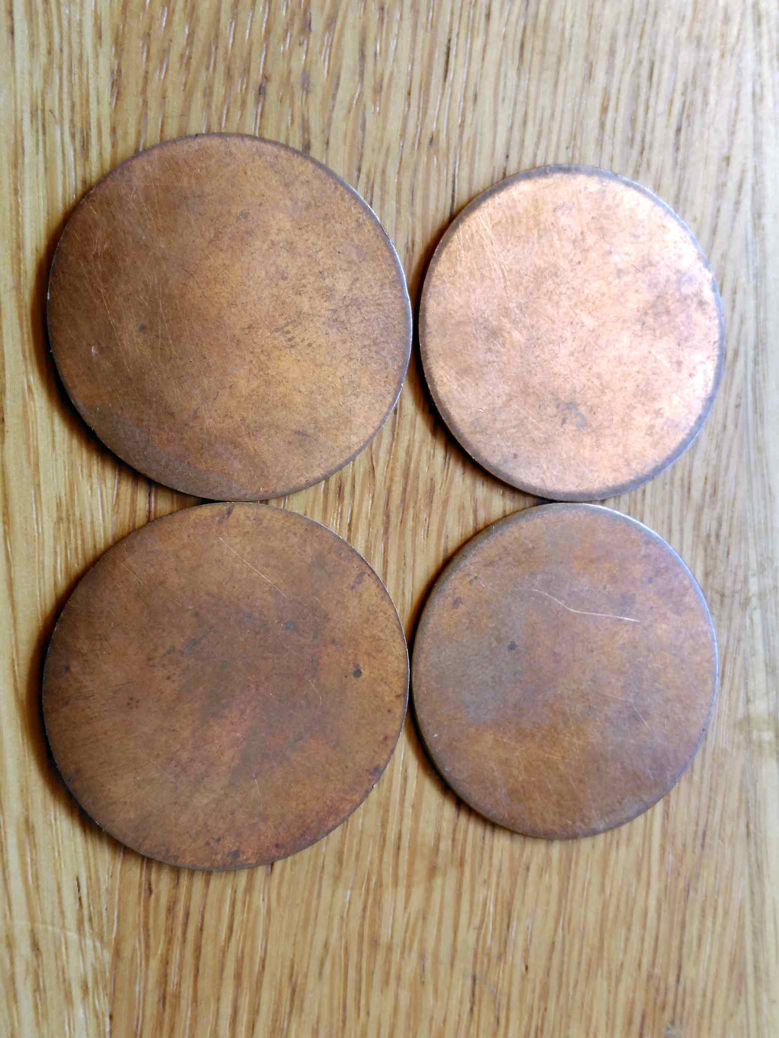 Pre-Decimal-Pennys-With-Blank-On-One-Side