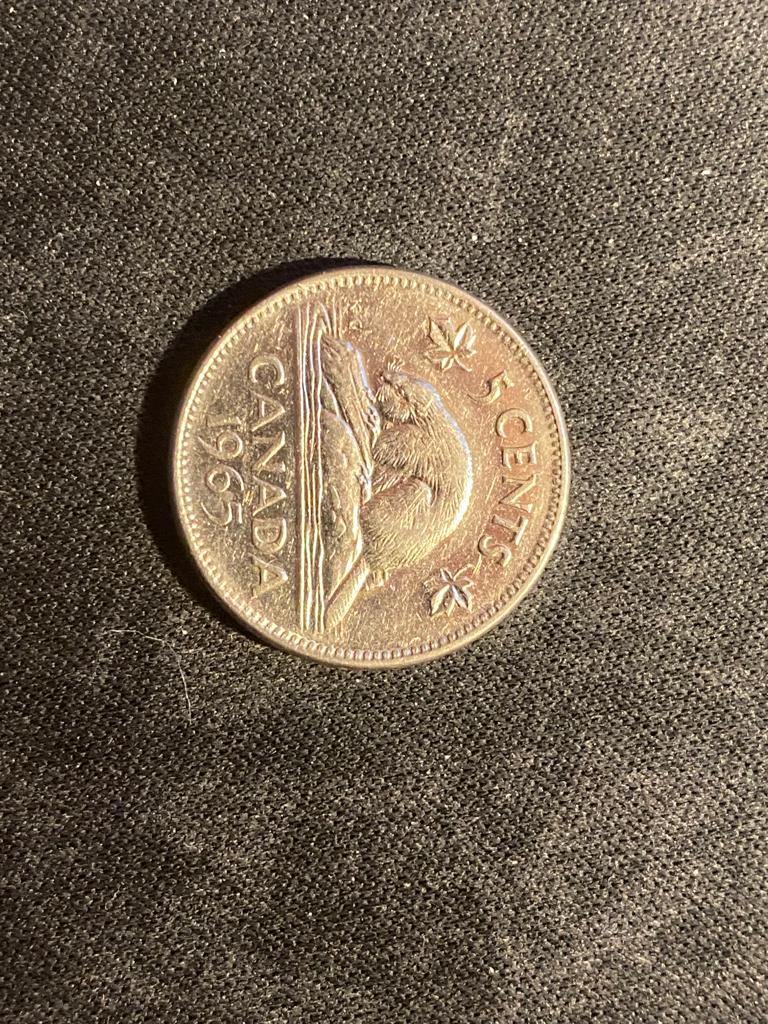 1965-Canadian-5-Cent-With-Large-Beads