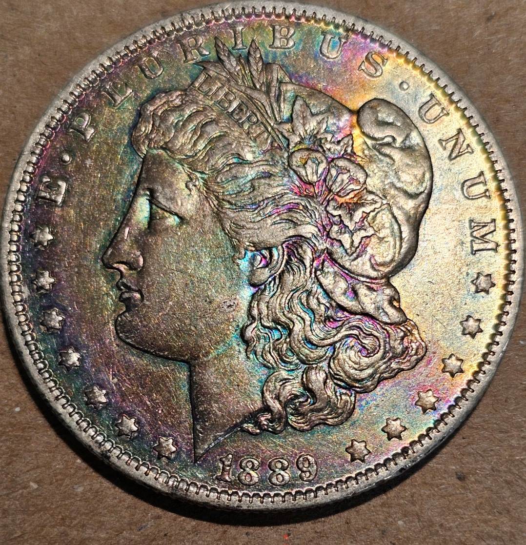 1889-O---Morgan-Dollar---Rainbow-Toning---Grade?