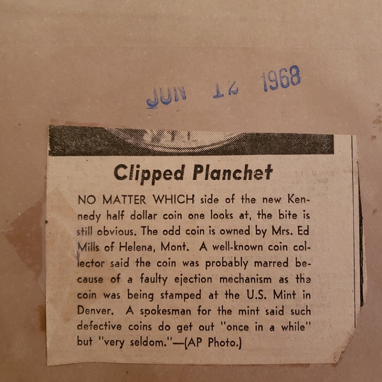 1968-Press-Photo-Clipped-Planchet-And-1975-Press-Photo-Bicentennial-Coins-To-Be-Released