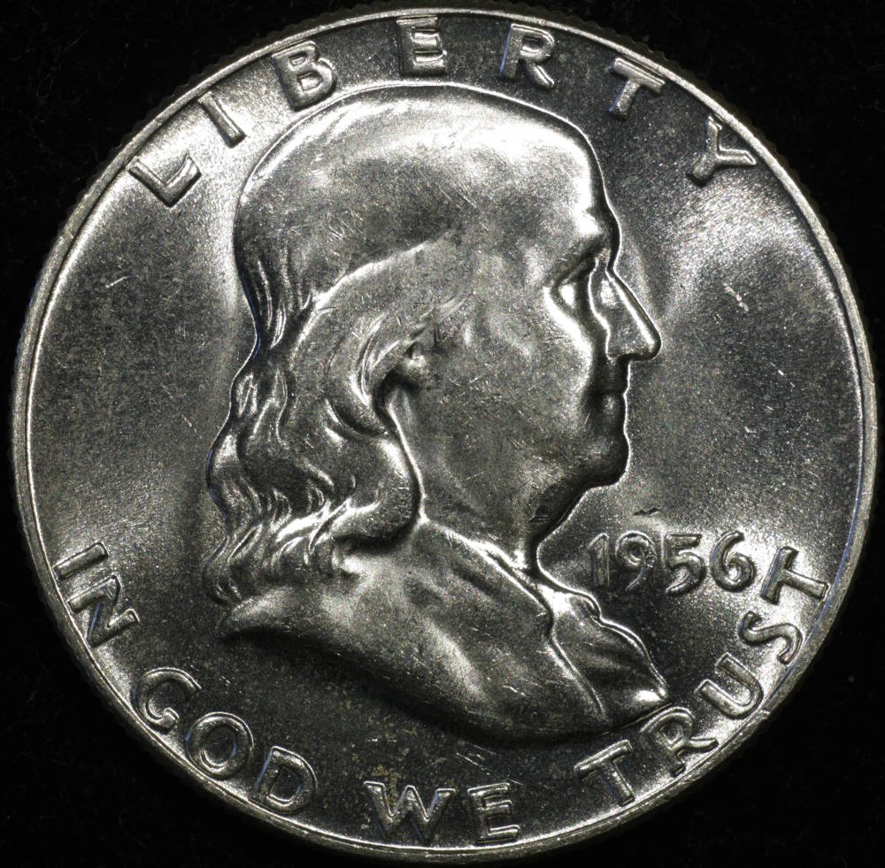 2-Franklin-Halves,-1952-And-1956,-Grade-Please