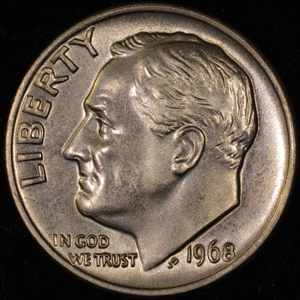 1968-Roosevelt-Dime,-Grade-Please