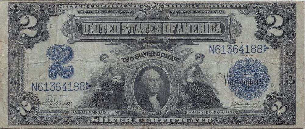 1899-$2-Mini-Porthole-Silver-Certificate-Lyons-Roberts