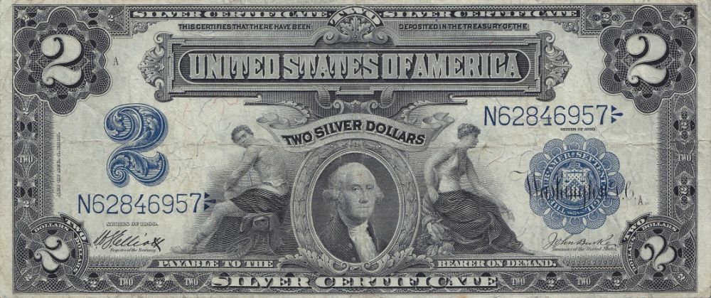 1899-$2-Mini-Porthole-Silver-Certificate-Lyons-Roberts