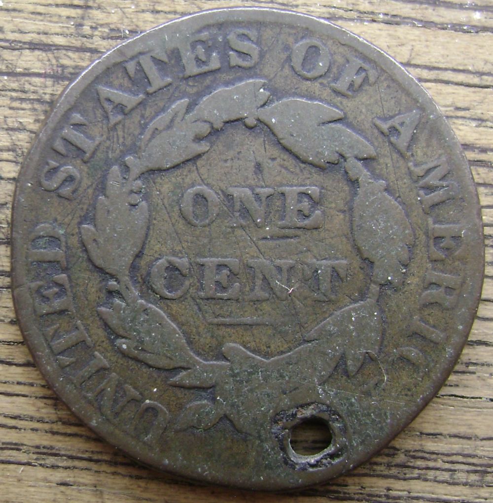 Holed-1827-And-1847-Large-Cents