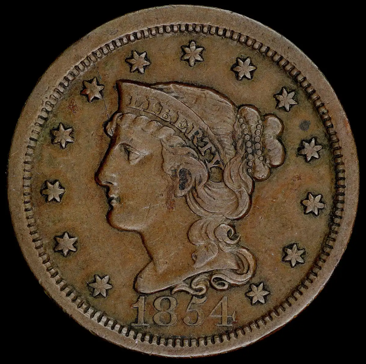 For-Sale:--1854-Braided-Hair-1cent,-1864-Indian-1cent-No-L,-&-1900-Indian-1cent