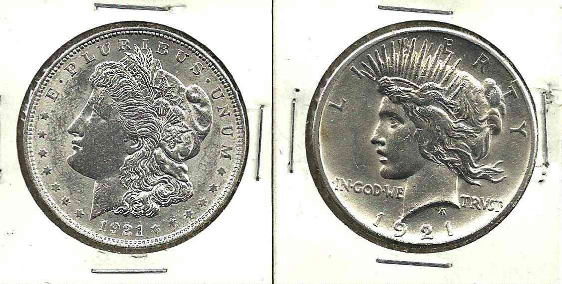 1921-Morgan-And-Peace-Dollars