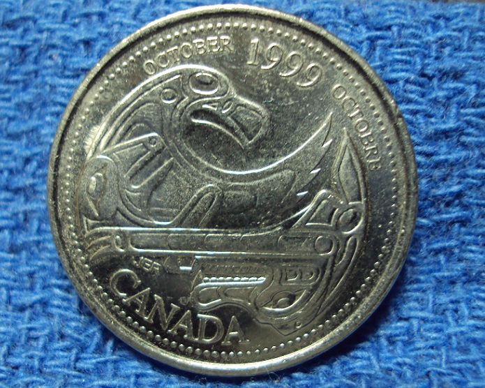 1999-Canadian-25-Cents-Error-Or-Worn-Die