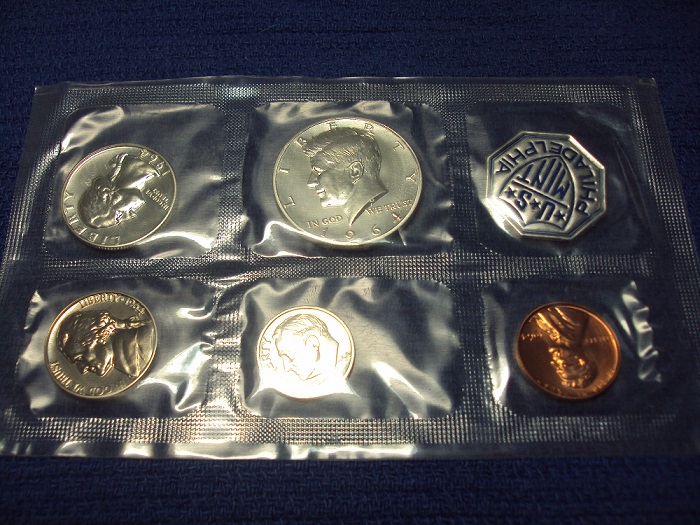 1964-Kennedy-Half-Dollar--Accent-Hair--In-Proof-Set