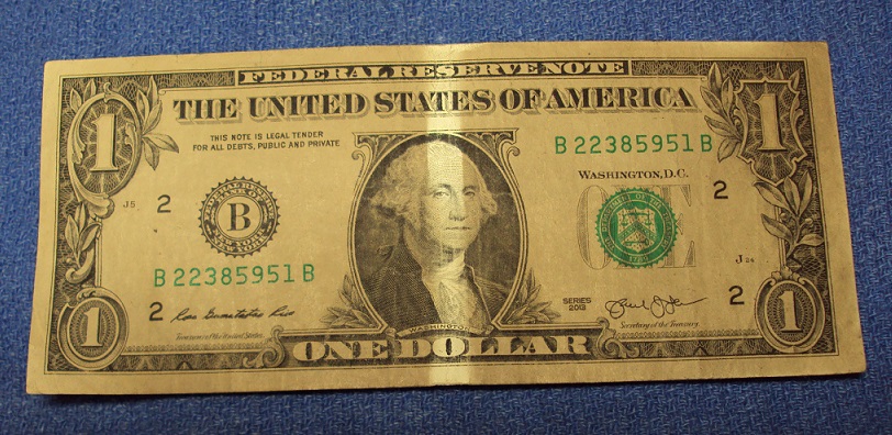 2013-$1.00-Federal-Reserve-Note,-Weird-Color