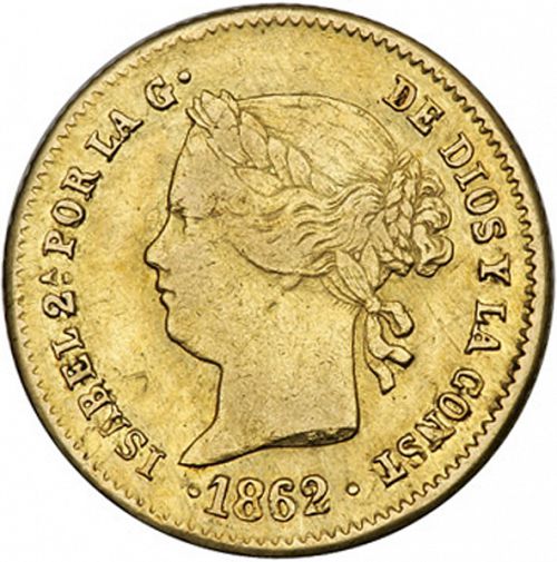 1862/1-Or-Error-Spain-Philippines-Isabella-2-P-Gold-Coin