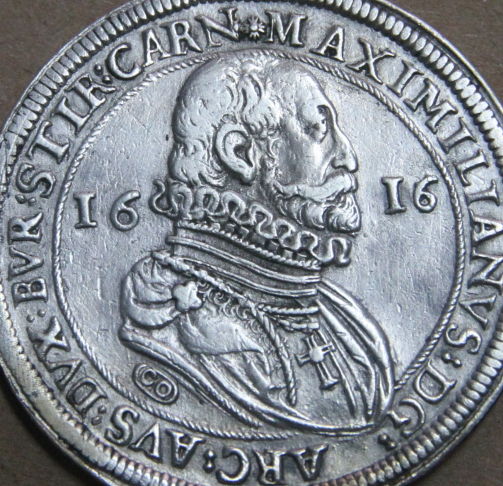 1616-Teutonic-Knights-Maximilian-III--Silver-Thaler-Coin