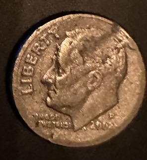 2002-Roosevelt-Dime,-Damaged-Or-Error?