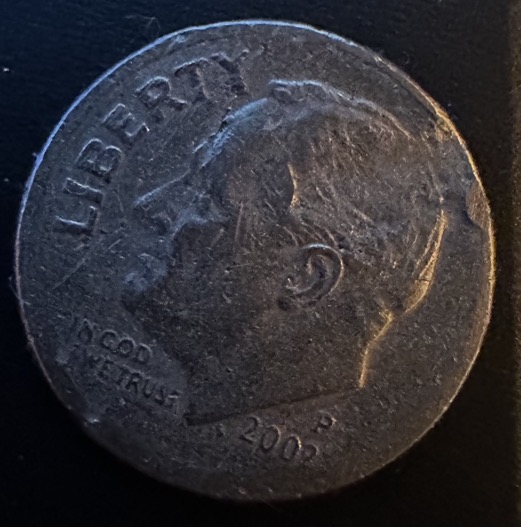 2002-Roosevelt-Dime,-Damaged-Or-Error?