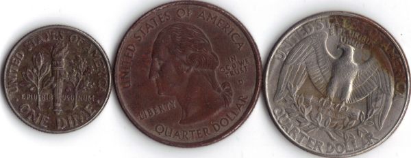 Quarter-And-Dime-With-Copper-Error--?