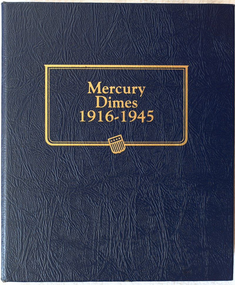 A-Set-Of-Mercury-Dimes-In-A-Whitman-Album.
