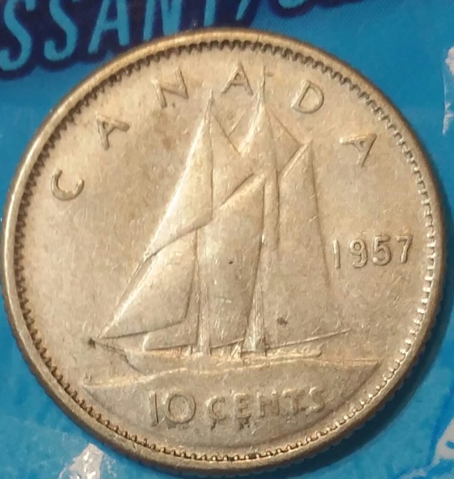 1957-Canadian-10-Cent.-Does-The-Mint-Still-Use-Dot-Marking?