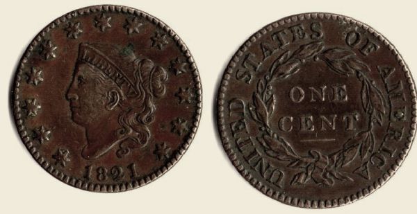 1821-Large-Cent.-Grade-And-Worth?
