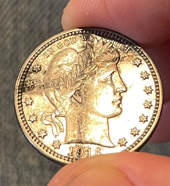 Stain-From-A-Rubber-Band-1916-D-Quarter