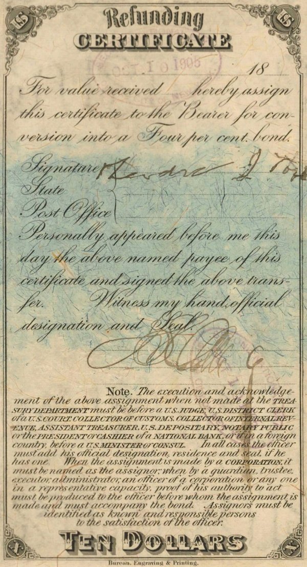 A-Bit-Rarer-Addition-To-My-US-Currency-Type-Set---An-1879-$10-Refunding-Certificate