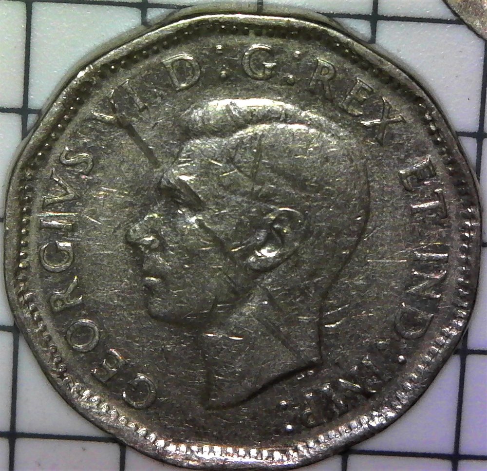 1946-Canadian-Nickel-6/6-Variety,-Possible-Double-Die
