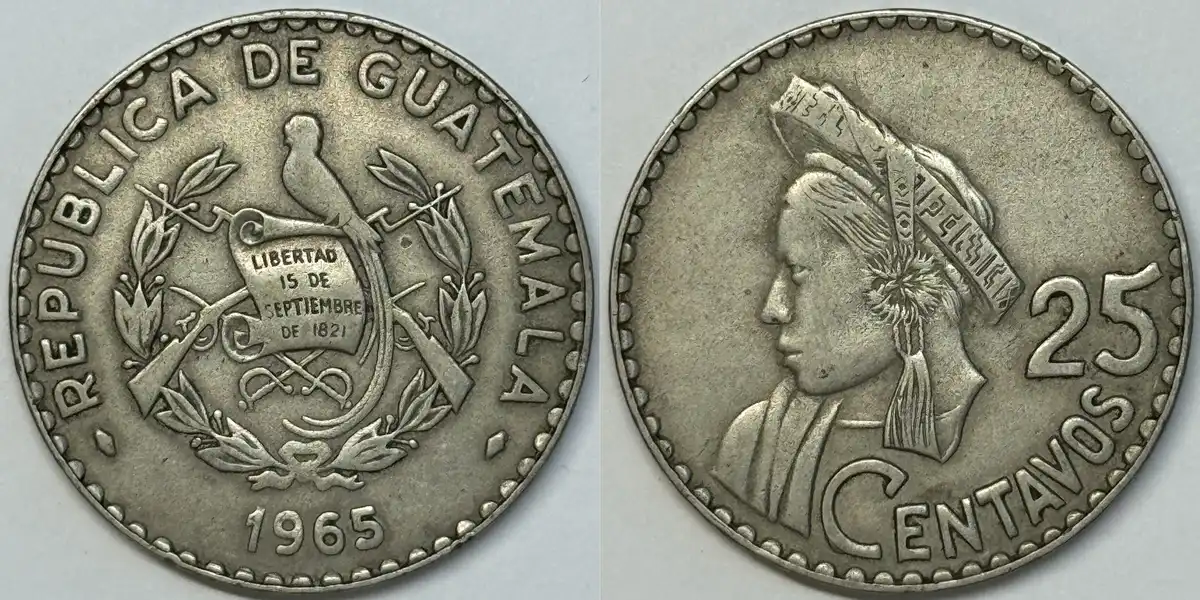 Guatemala-1965-25-Centavos-Perplexing-Error-Or-PMD?