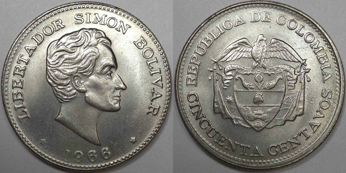 Colombian-1936-50-Centavos-Coin