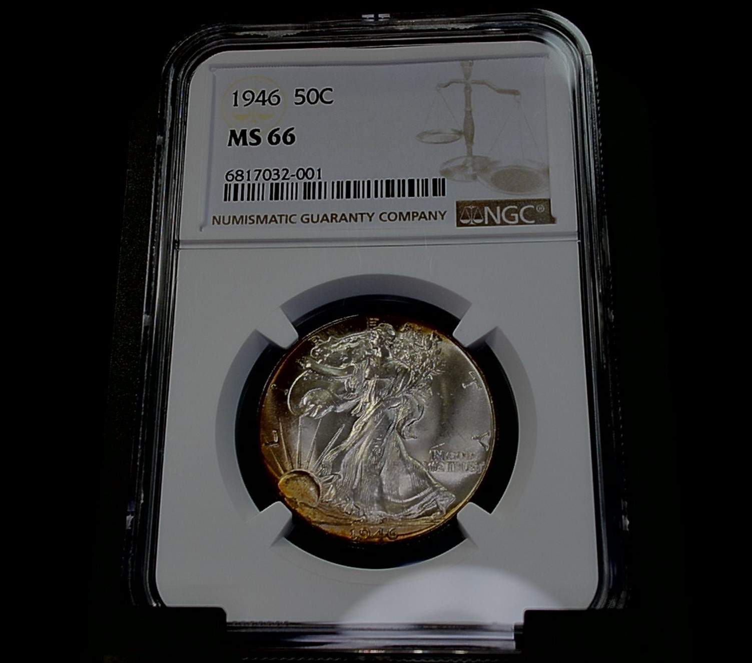 1946-Walking-Liberty-Half-Dollar---DDO-+-Struck-Through-+-Lam