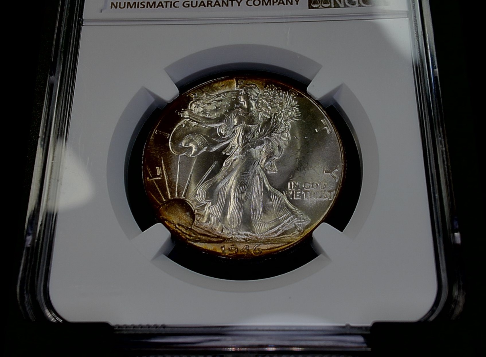 1946-Walking-Liberty-Half-Dollar---DDO-+-Struck-Through-+-Lam