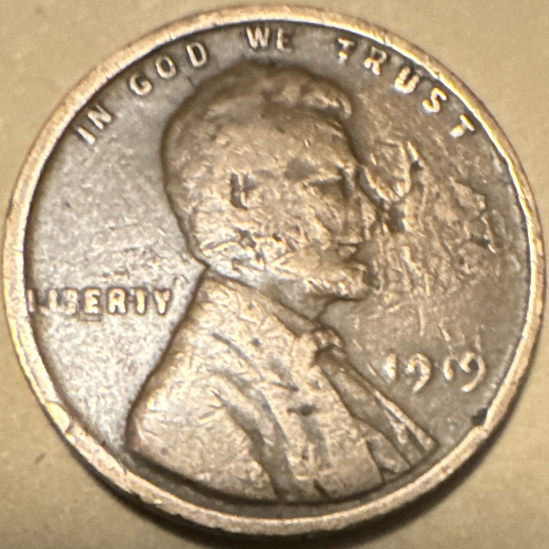 1919-Lincoln-One-Cent---Planchet-Error-Excessive-Lamination?