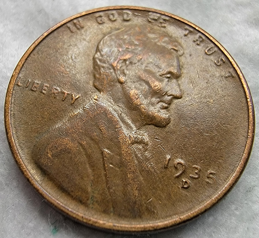 1935-D-Lincoln-Wheat-Cent---Hint-Of-Retained-Cud